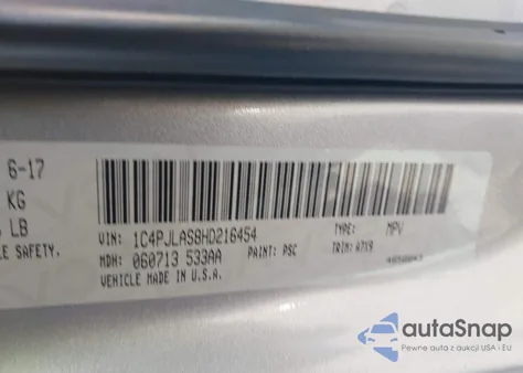 2017 Jeep Cherokee Sport Fwd из США, поврежденный, VIN 1C4PJLAS8HD216454